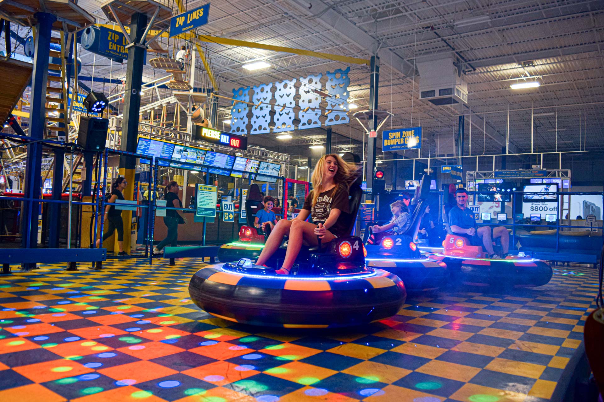 New Spin Zone Bumper Cars, Planet Air Sports